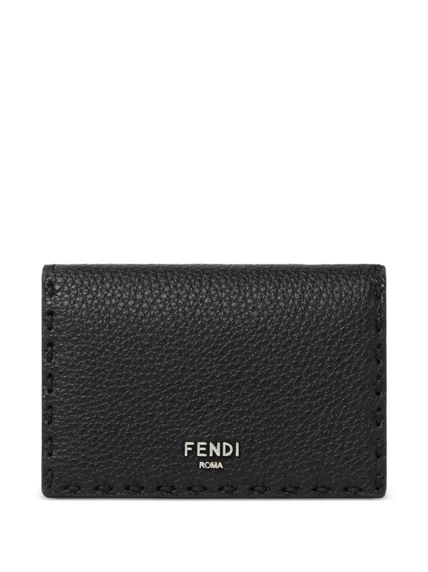 Fendi Textured Leather Wallet With Embossed Logo