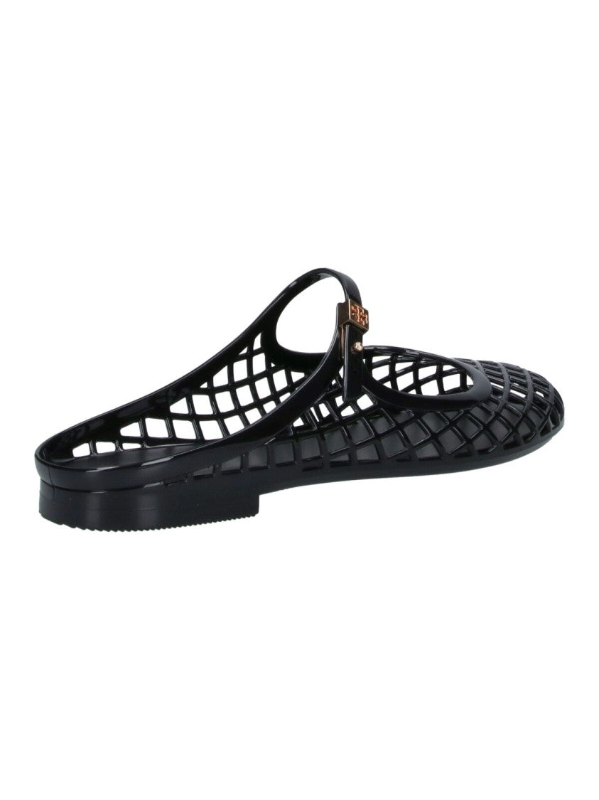 Tory Burch Black Mellow Mary Jane Perforated Flats