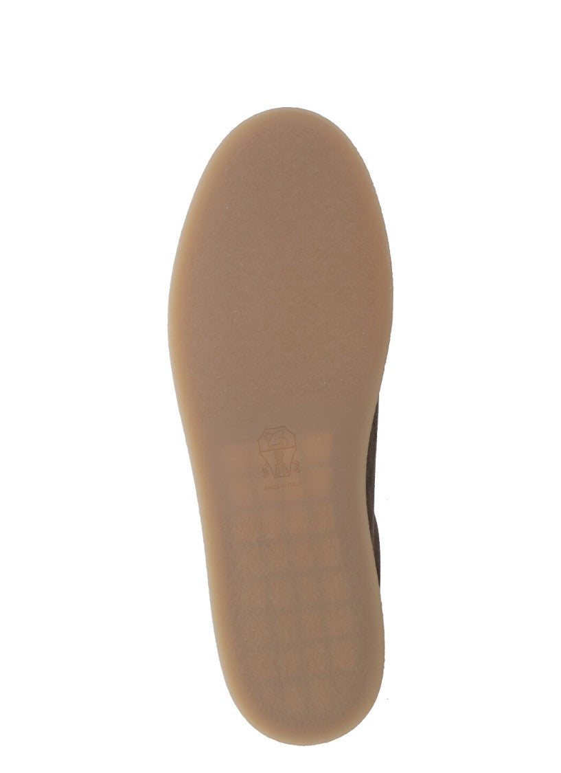 Brunello Cucinelli Brown Suede Leather Sneakers