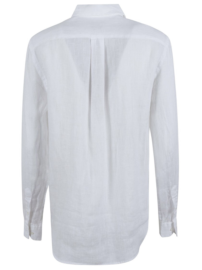 Polo Ralph Lauren White Linen Button-Front Shirt