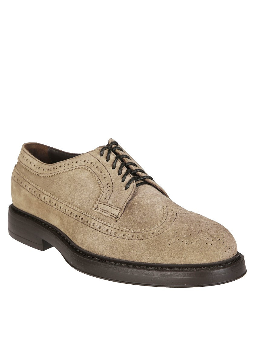 Doucal's Wingtip Derby Shoe With Brogue Perforations