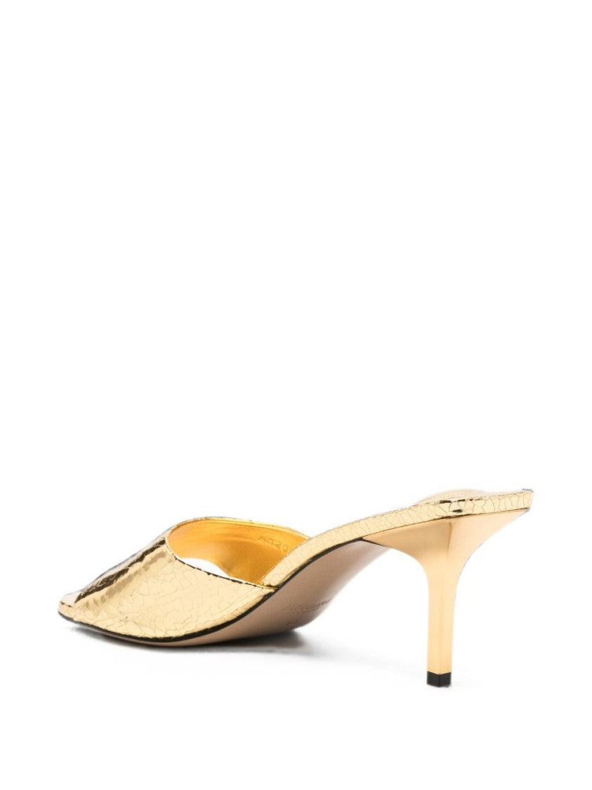 Jacquemus Metallic Kitten-Heel Open-Toe Sandals