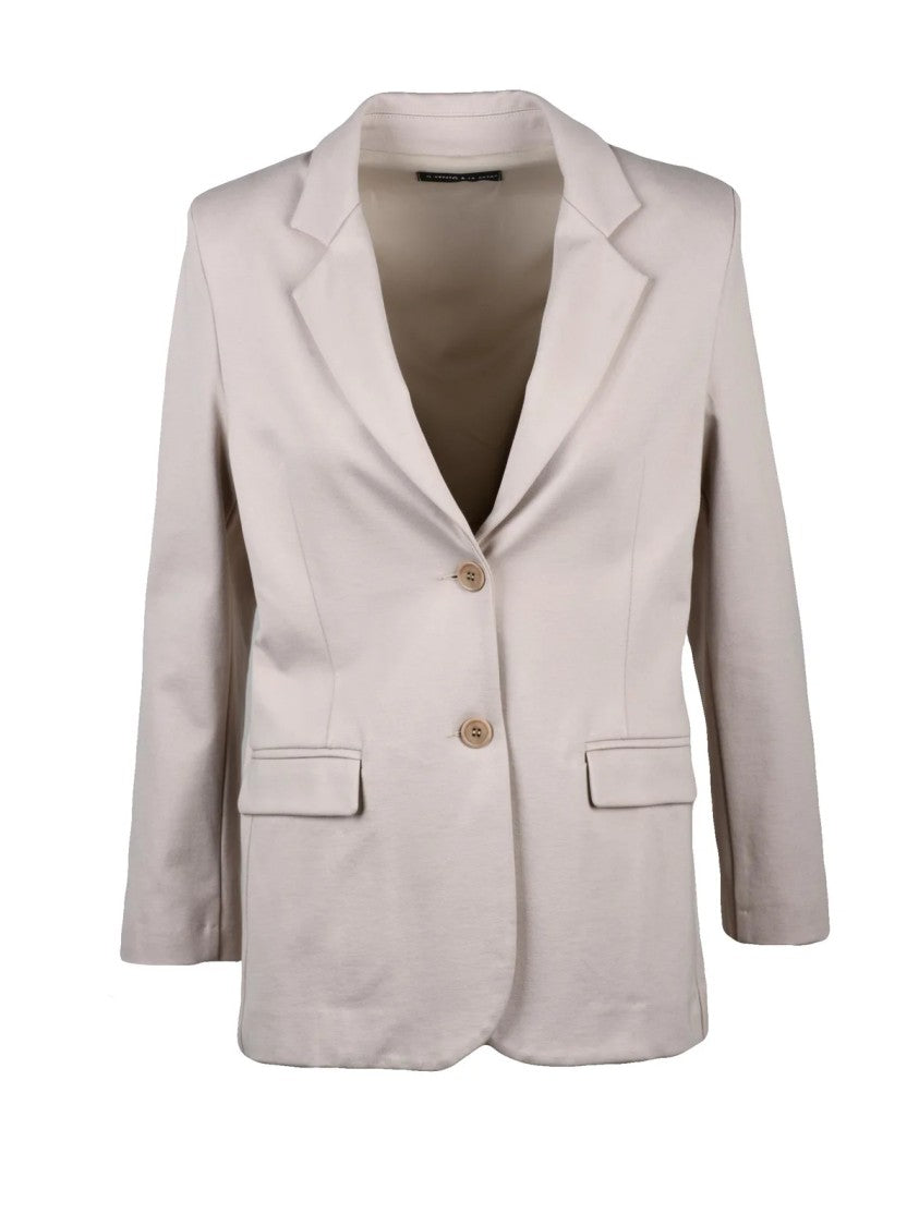 Il Vento & La Seta Sweatshirt Blazer Jacket With Tailored Fit And Notched Lapel