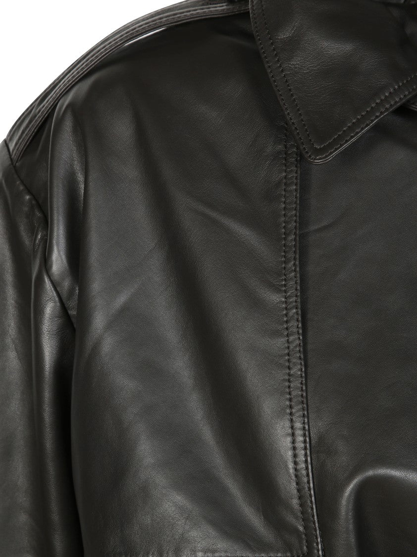 Rotate Peplum Belted Biker Leather Jacket