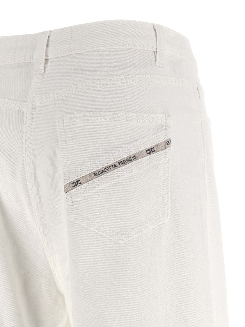 Elisabetta Franchi Wide-Leg Palazzo Jeans With Subtle Logo Accents