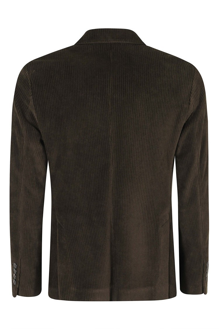 Circolo 1901 Brown Corduroy Single-Breasted Cotton-Blend Blazer