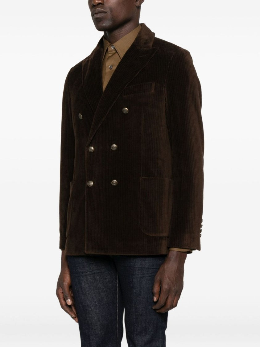 Circolo 1901 Double-Breasted Corduroy Jacket With Notch Lapel