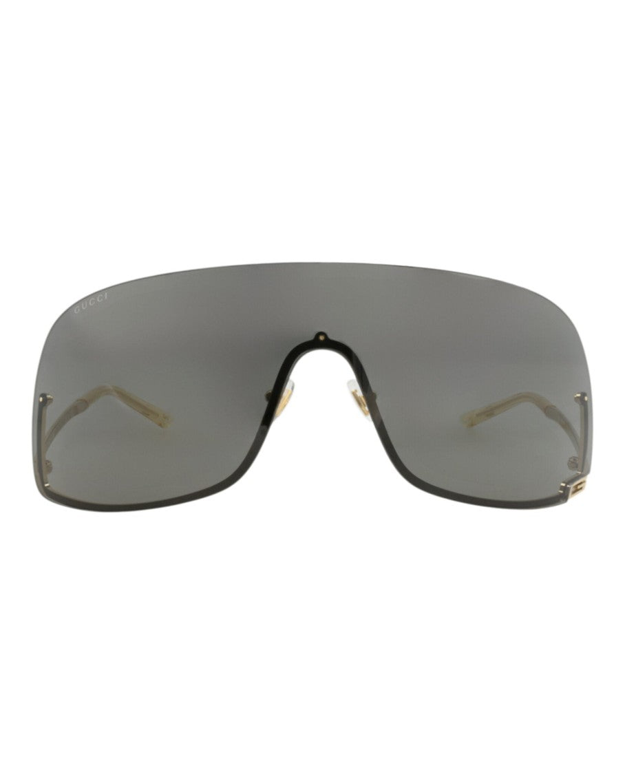 Gucci Shield-Frame Metal Sunglasses