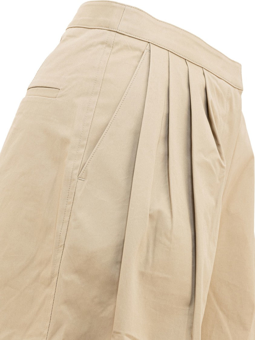 Theloom Cropped Beige Wide-Leg Trousers