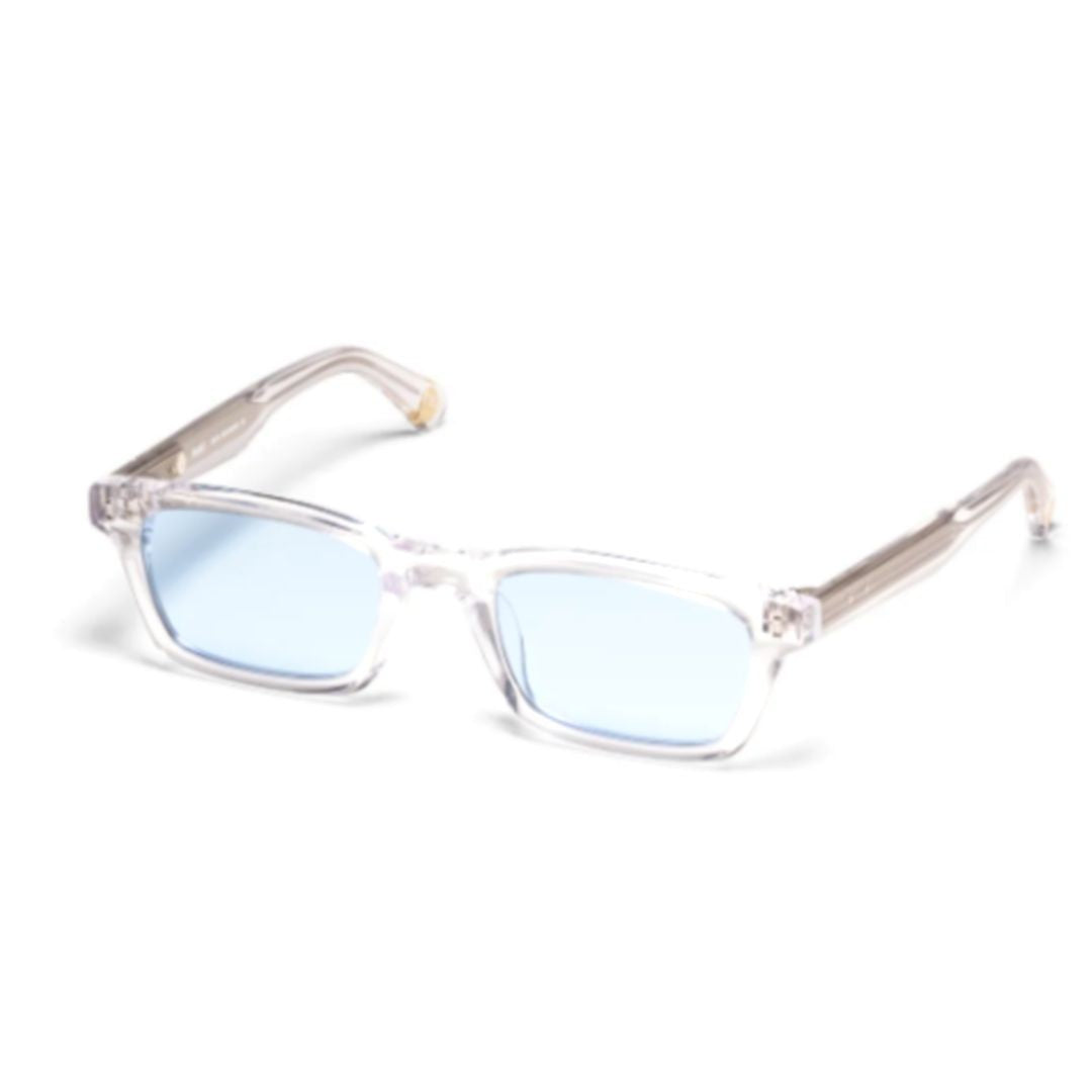 Peter And May S116 Self Exotic Crystal Bein Blue Rectangular Frame Acetate Sunglasses