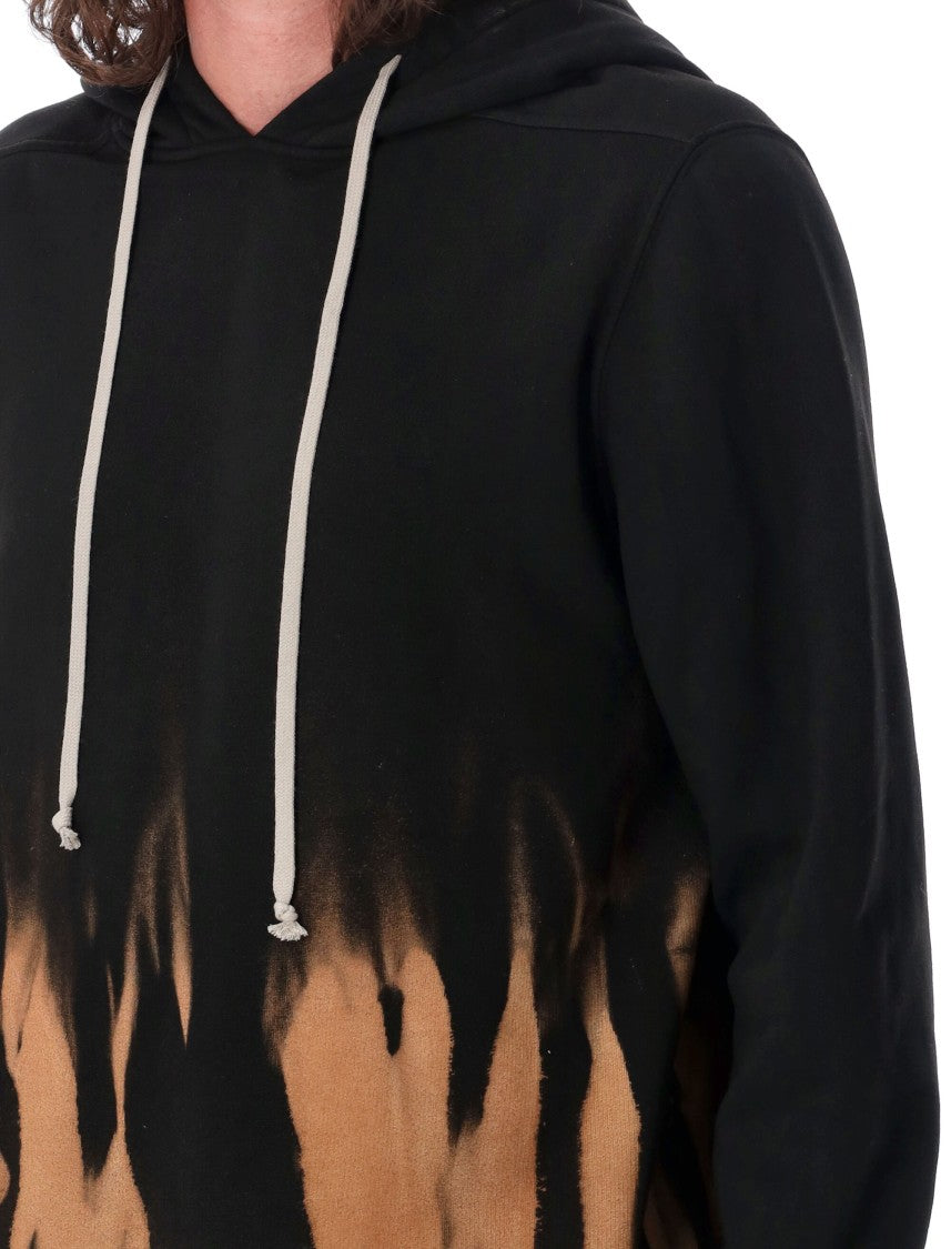 Drkshdw By Rick Owens Black Flames Oversized Pullover Hoodie