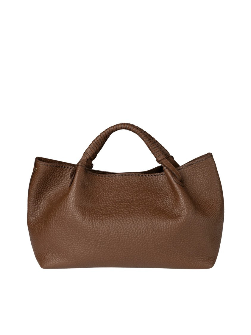 Visona` Queen Brown Textured Leather Handbag