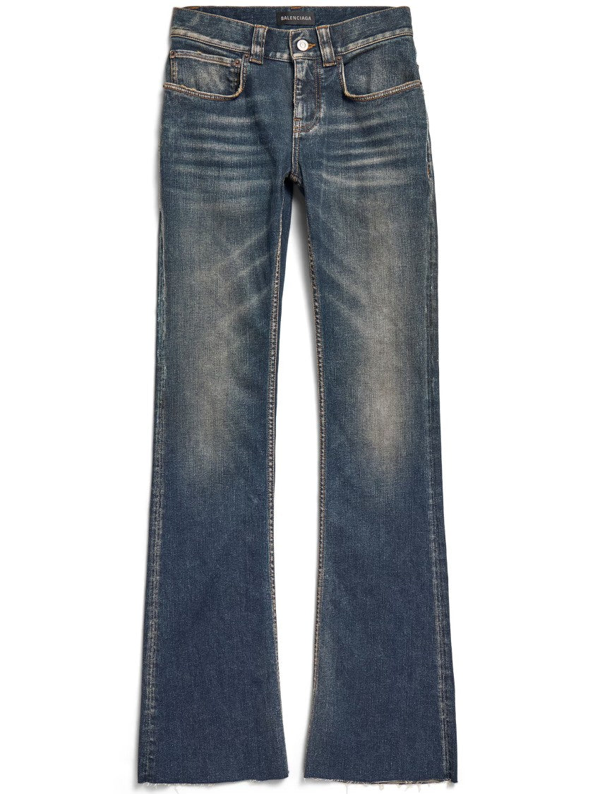 Balenciaga Blue Bootcut Faded Denim Jeans