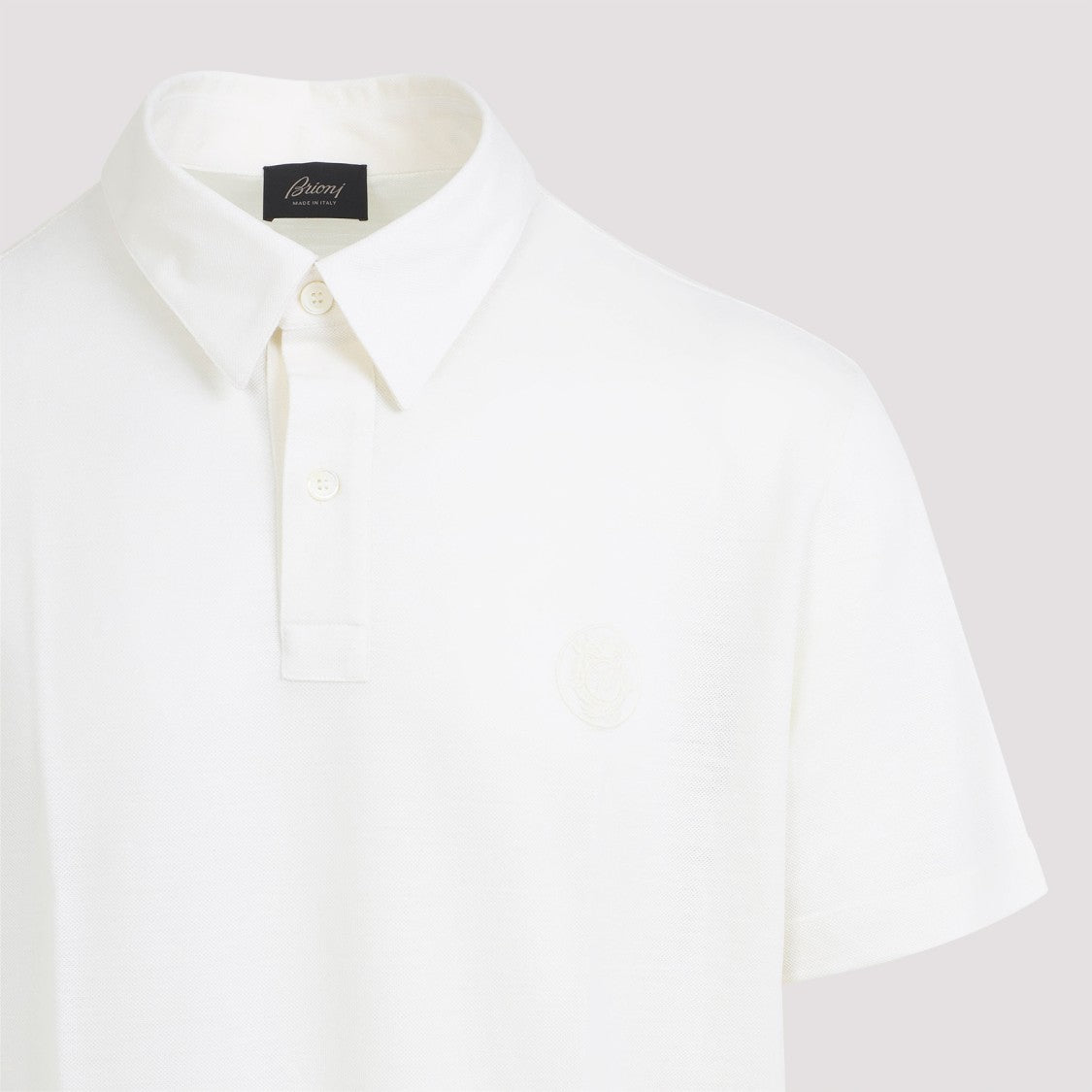 Brioni White Wool Polo