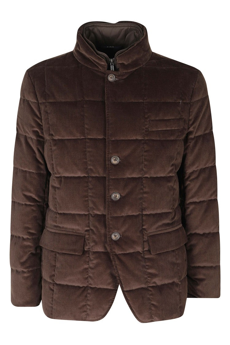 Fay Caffè Quilted Velvet Down Jacket