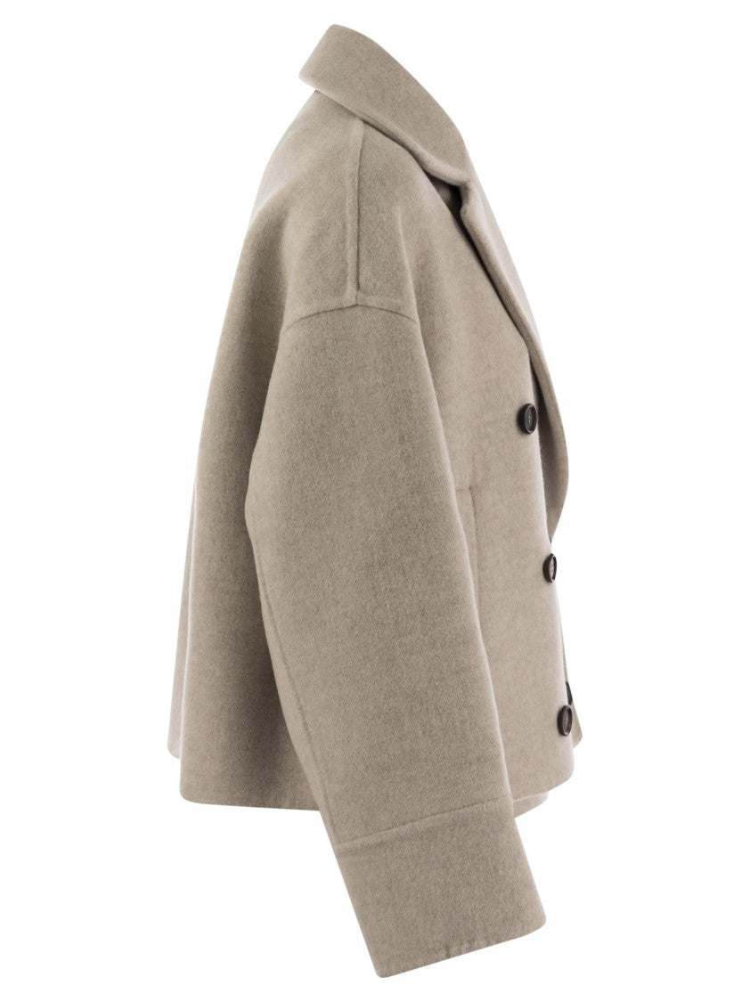 Brunello Cucinelli Double-Breasted Wool And Cashmere Short Coat