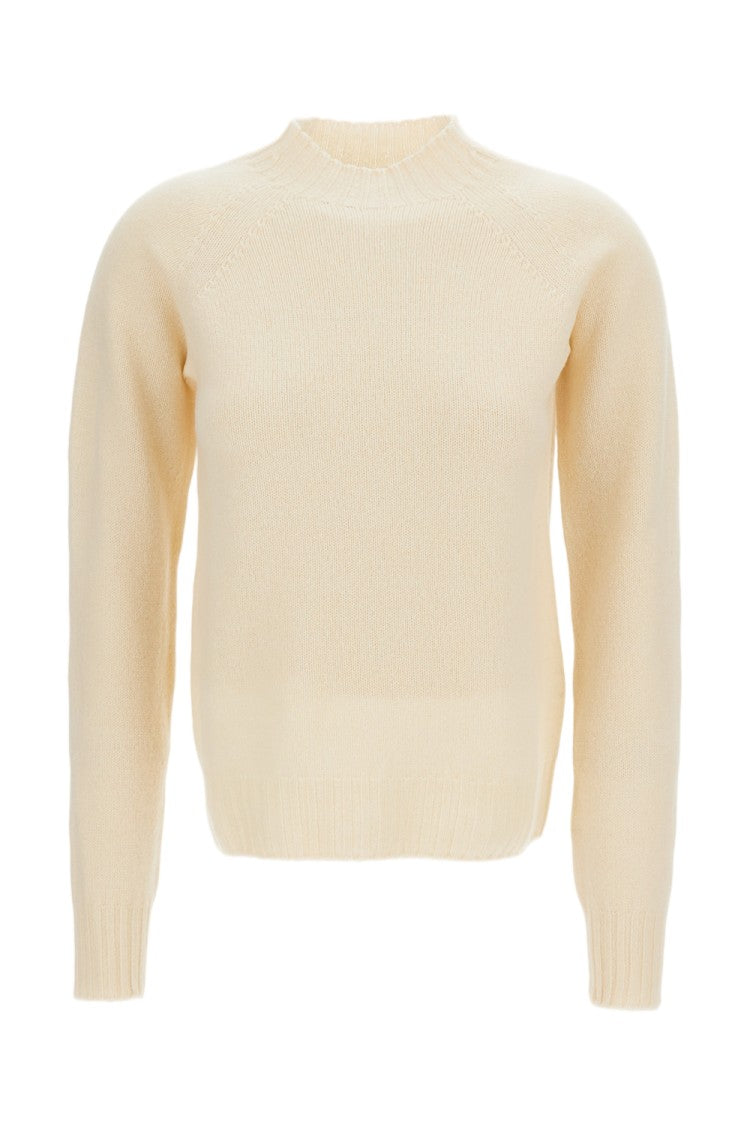 Drumohr Mock Neck Jersey-Knit Wool Pullover With Raglan Sleeves