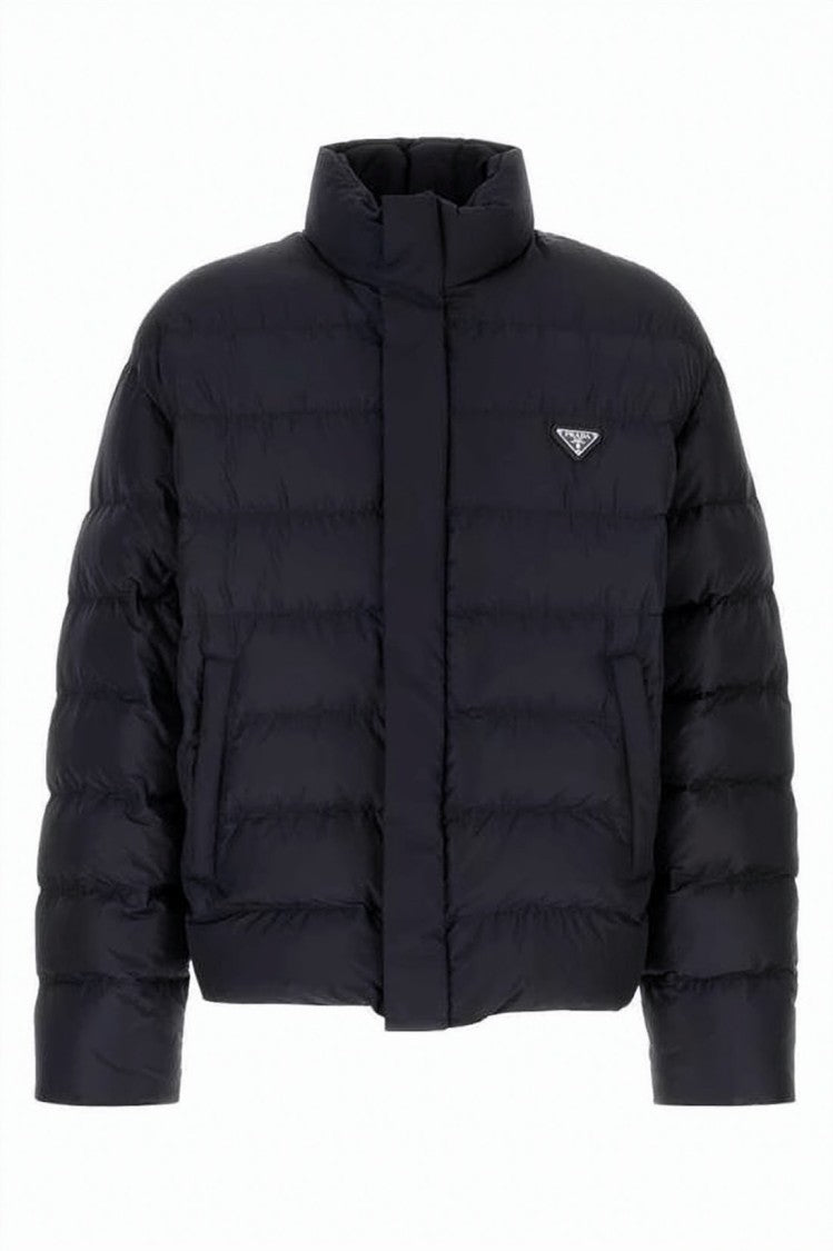 Prada Quilted Short Padded Jacket With High Collar