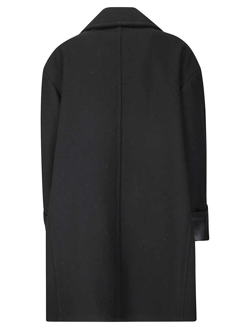 Mm6 By Maison Margiela Oversized Black Wool Coat