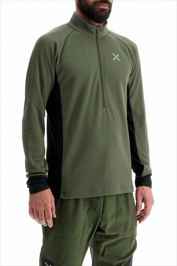 Montura Textured Long-Sleeve Top With Half-Zip And High Collar