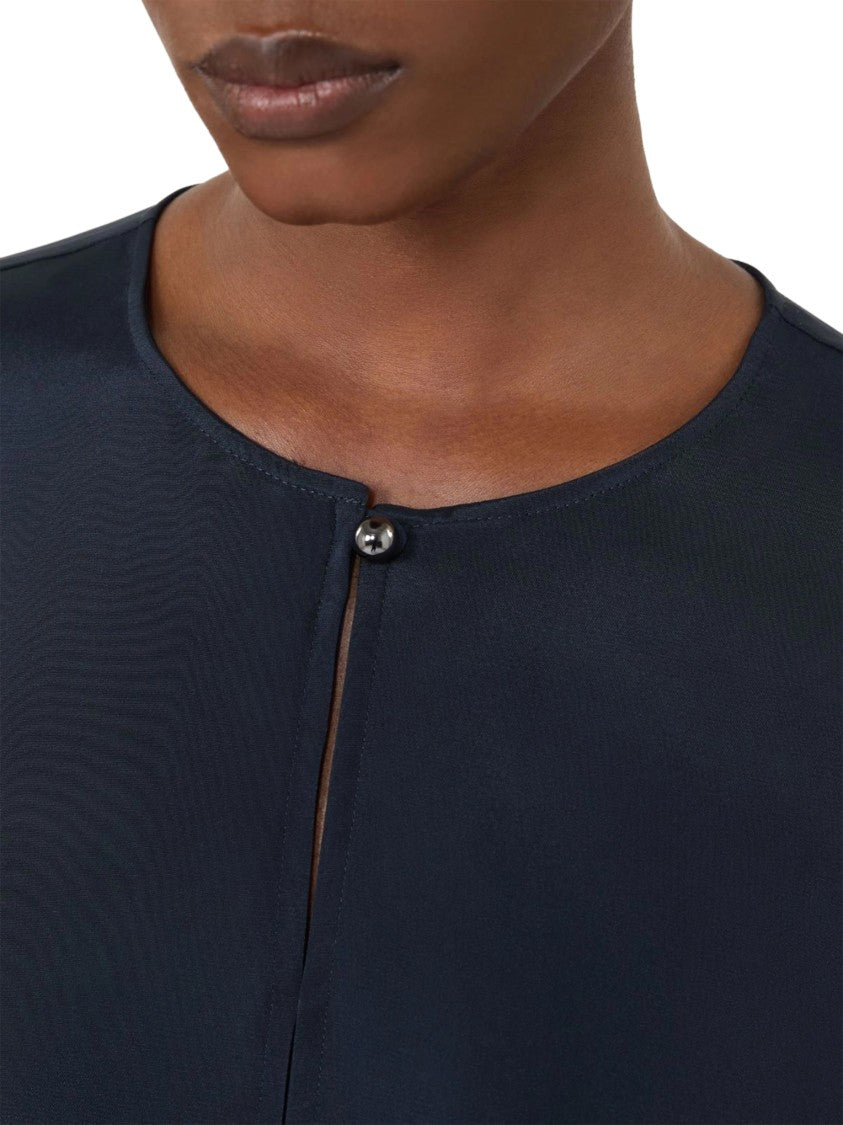 Max Mara Silk Blend Long-Sleeved Top With Button Closure