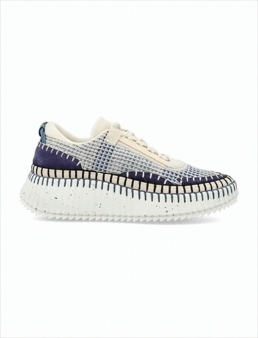 Chloé Woven Upper Sneakers With Chunky Sole