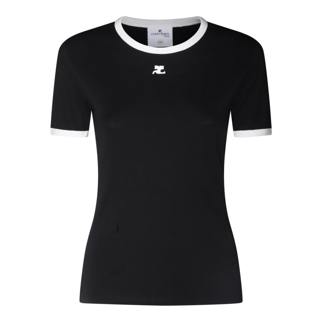 Courrèges Black Cotton T-Shirt