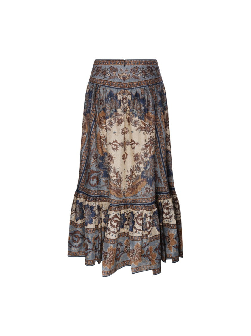 Zimmermann Ascension Tiered Midi Skirt