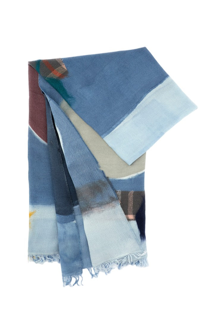 Exquisite J Multicolour Patterned Scarf With Neatly Finished Edges