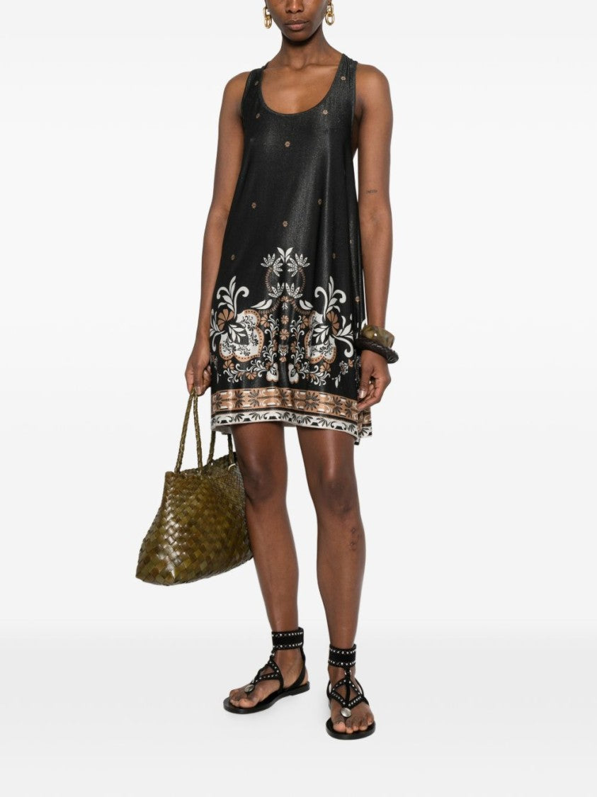 Twinset U&B Black Floral Print Crossover Top