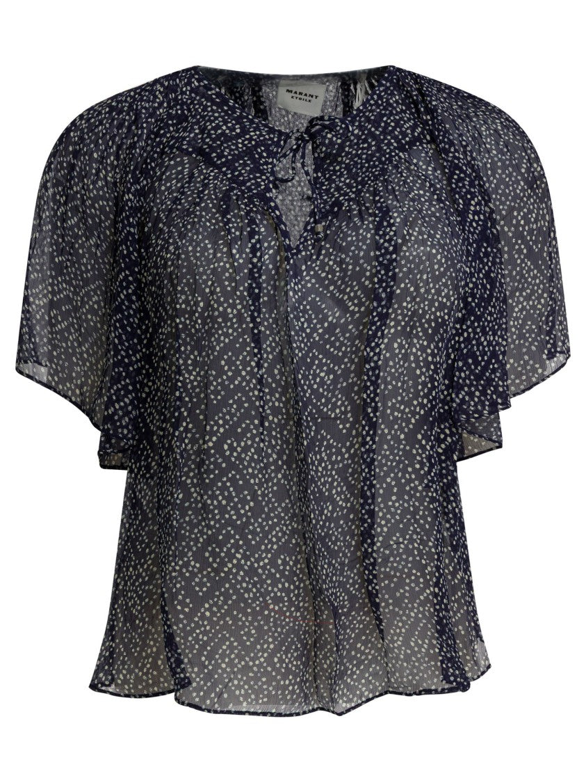Isabel Marant Étoile Lightweight Sheer Blouse With Flutter Sleeves