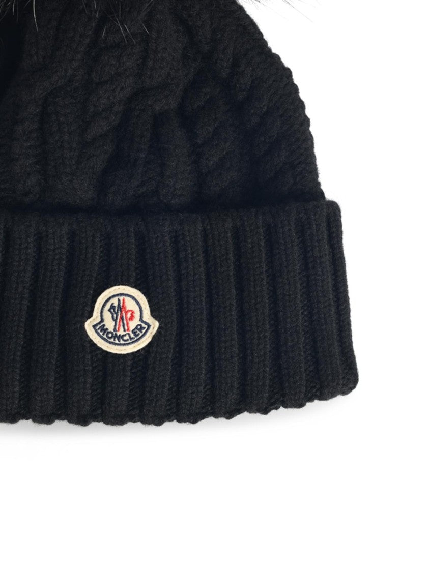 Moncler Virgin Wool And Black Cashmere Beanie