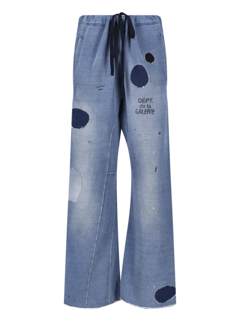 Gallery Dept. Relaxed Wide-Leg Trousers With Distressed Detailing And Patchwork Accents