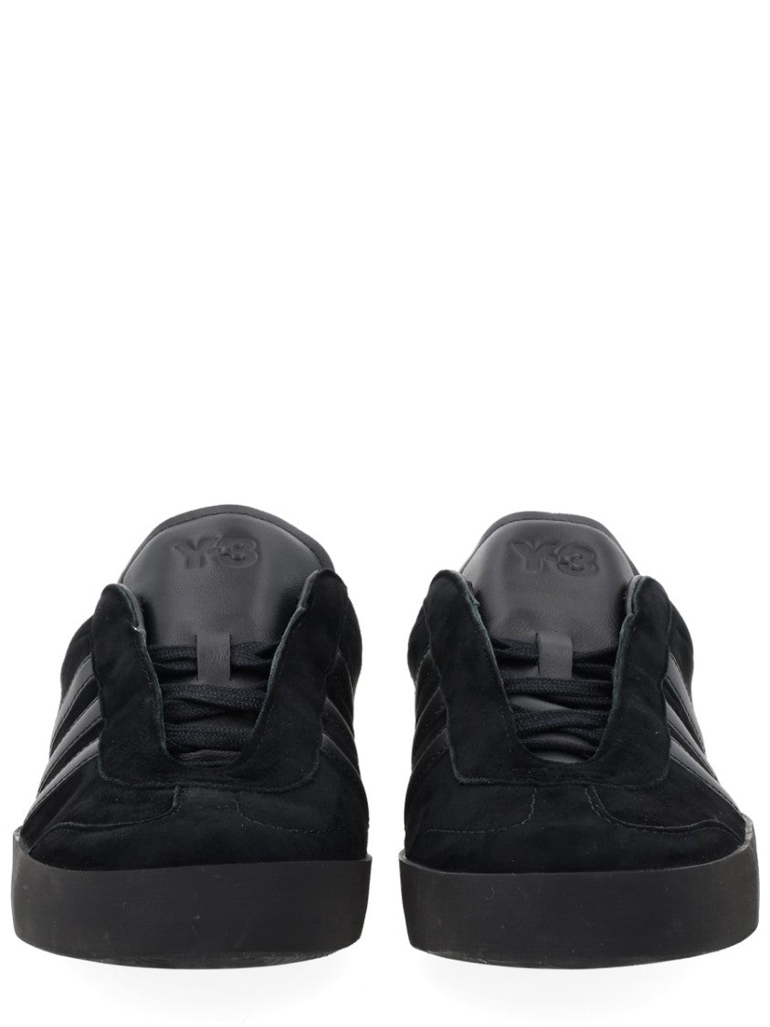 Y-3 Gazelle Black Leather Embossed Sneakers