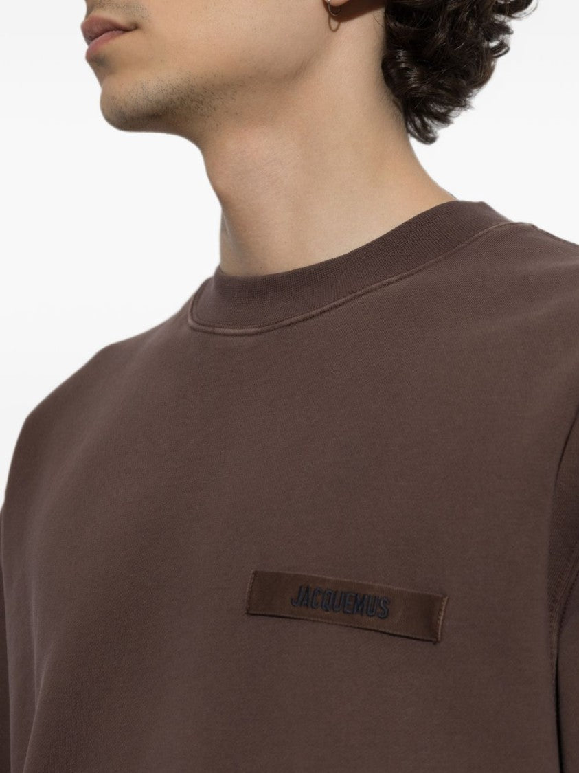 Jacquemus Relaxed Fit Crew Neck Sweater With Textured Patch Detail