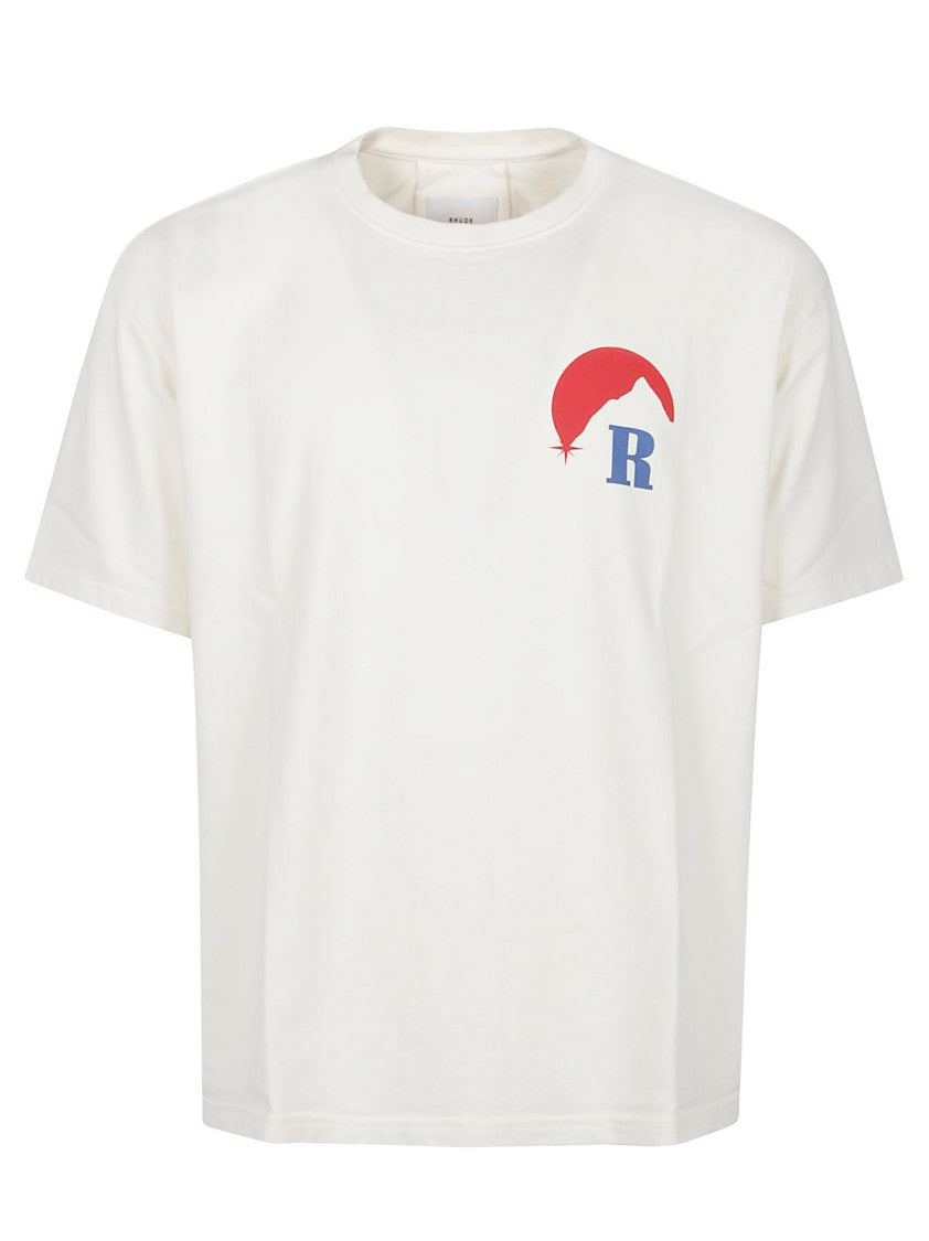 Rhude Off-White Moonlight Regatta Graphic Cotton T-Shirt