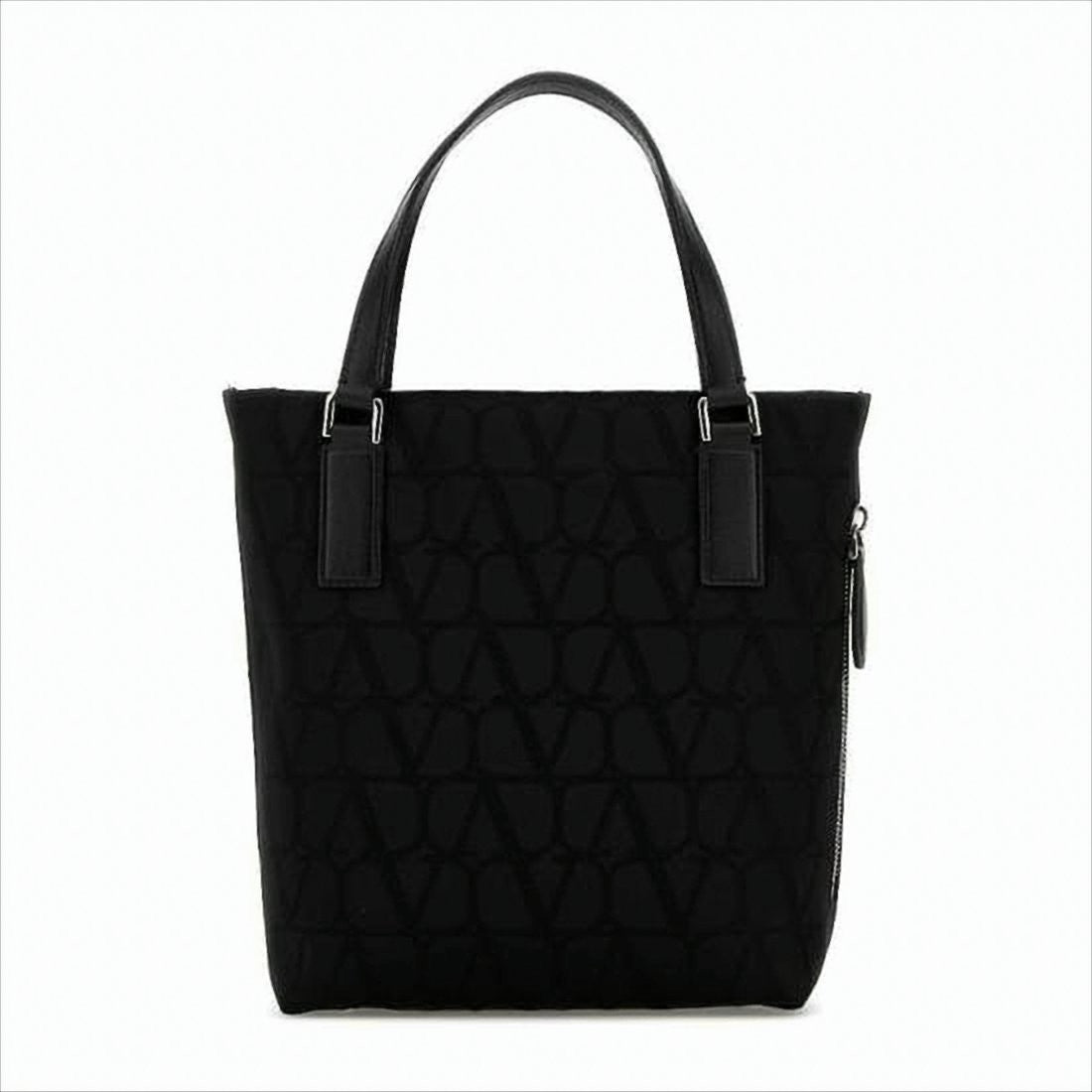 Valentino Garavani Structured Fabric Tote Bag With Geometric Embossing