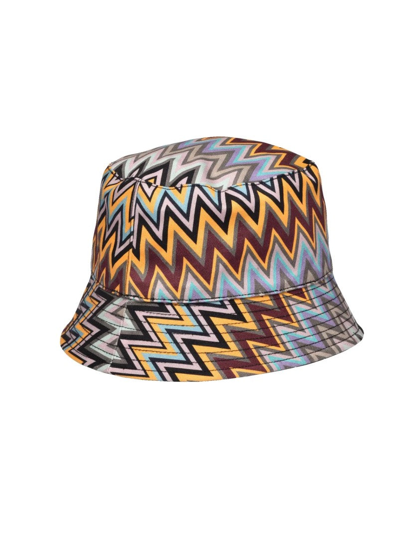 Missoni Multicolor Vibrant Zigzag Pattern Cotton Bucket Hat