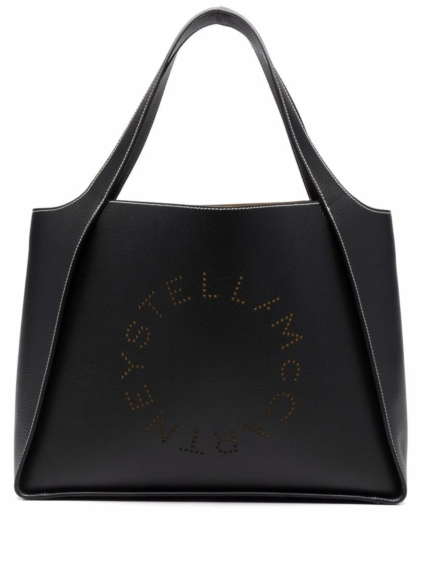 Stella Mccartney Textured Trapezoidal Tote Bag With Circular Logo