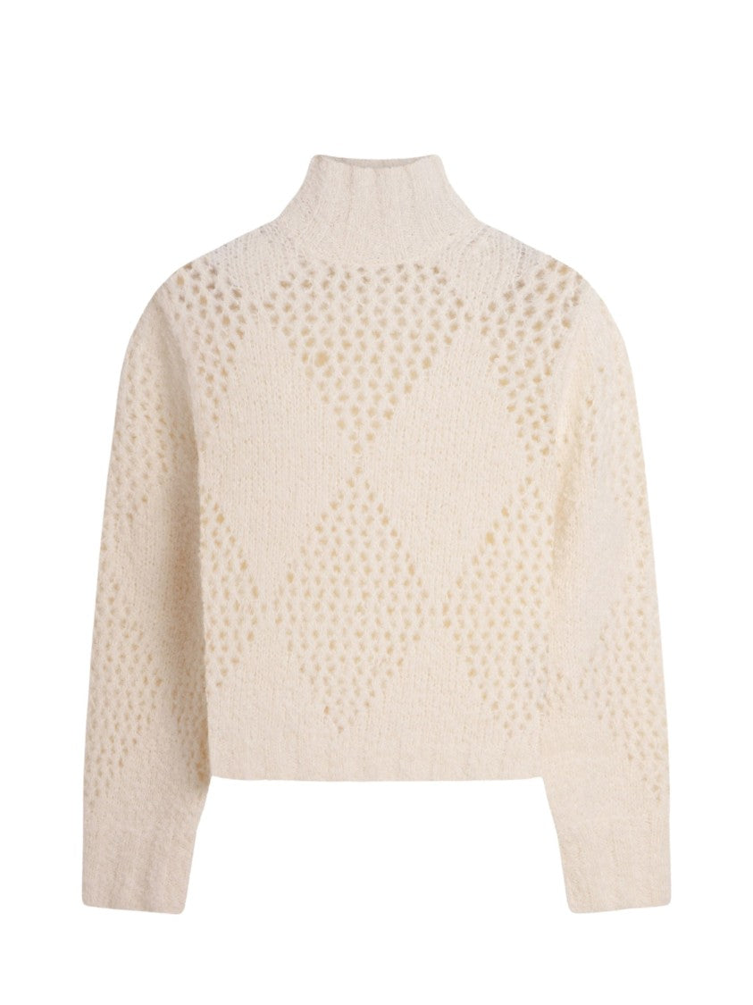 Ballantyne Textured High Neck Cropped Knit Sweater