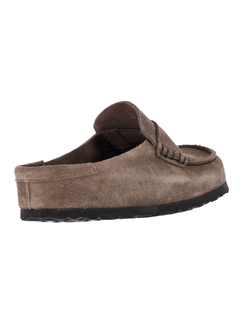 Birkenstock Grey Suede Naples Wrapped Mules