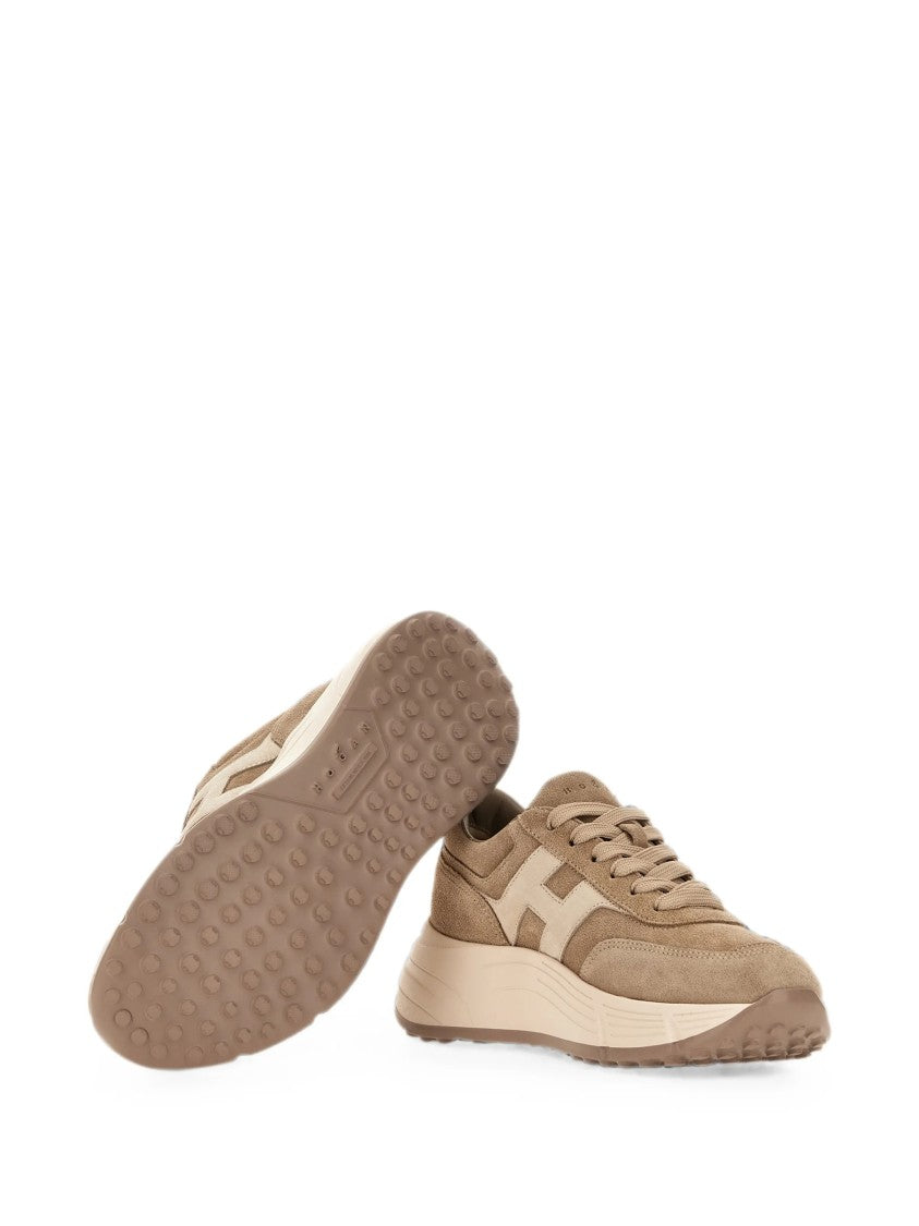 Hogan Suede Sneakers With Contrasting 'H' Logo And Chunky Sole