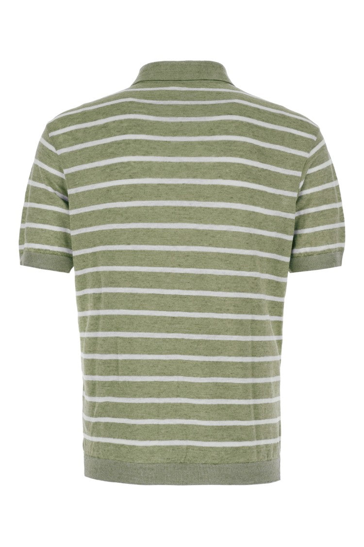 Paul & Shark Classic Striped Linen Polo With Collared Neckline