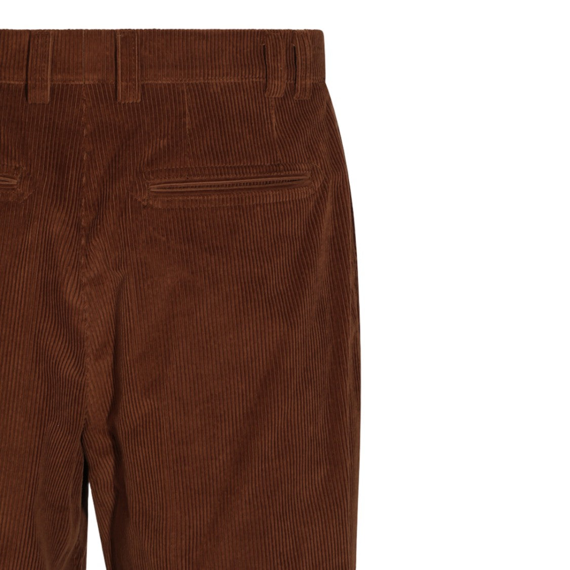 Canali Pleated Front Tailored Brown Corduroy Trousers