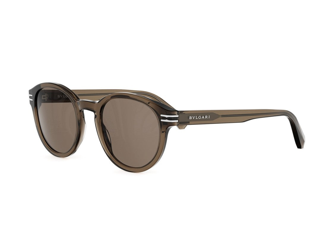 Bulgari Translucent Brown Bv40028i Silver Accent Acetate Sunglasses