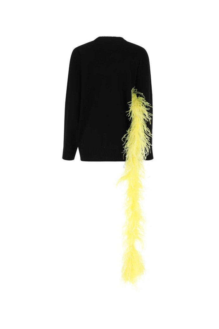 The Attico Black Viscose Blend Oversize Sweater