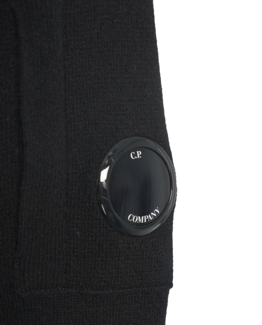 C.P. Company Knitted Jacket With Adjustable Hood And Iconic Logo