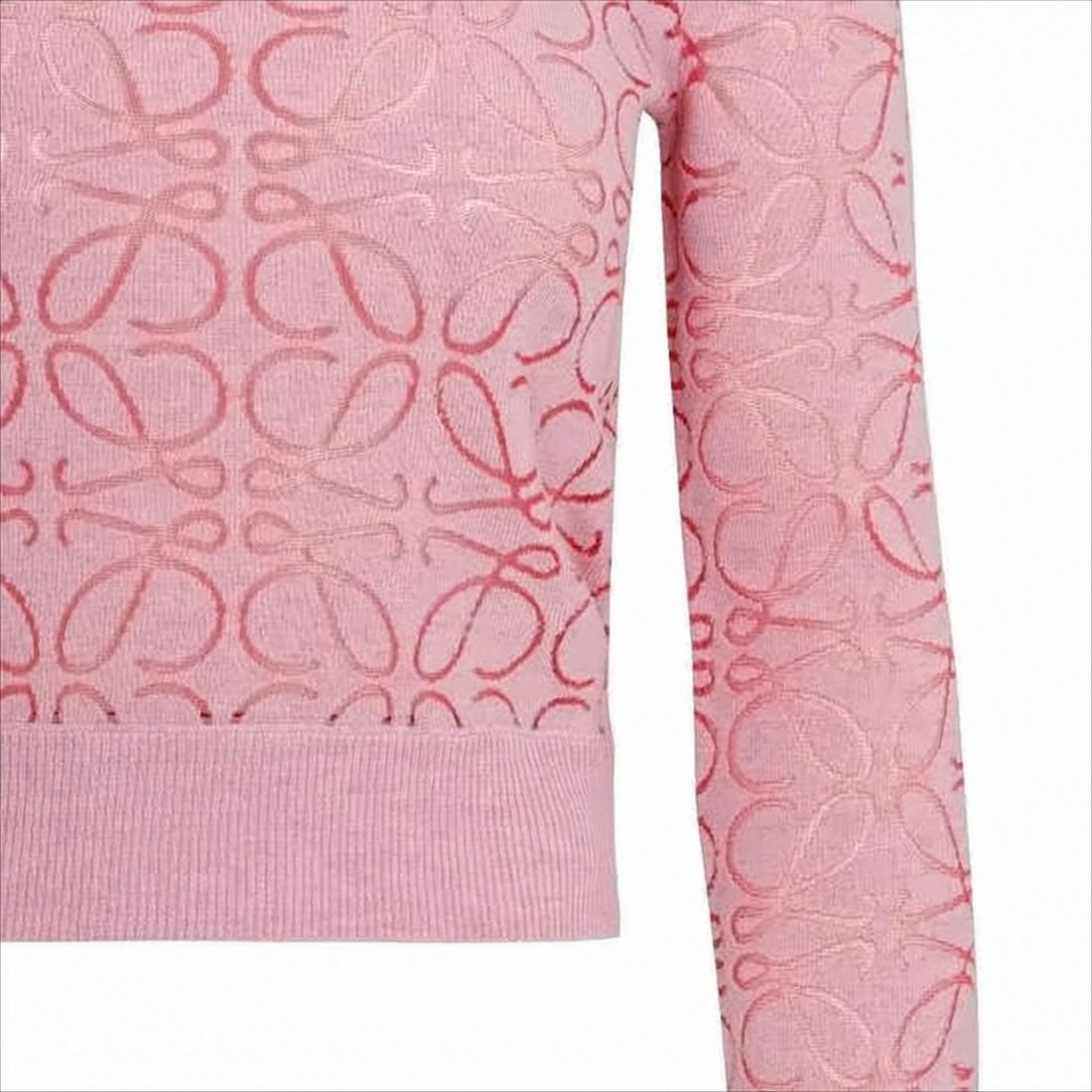 Loewe Intricately Textured Lightweight Pink Sweater