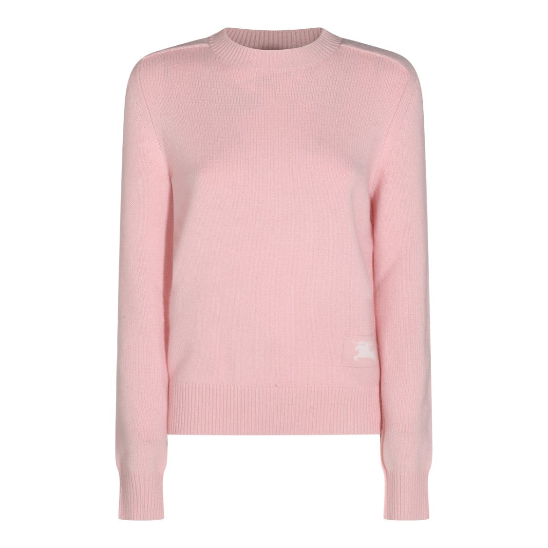 Burberry Pastel Pink Ribbed Crewneck Knit Sweater