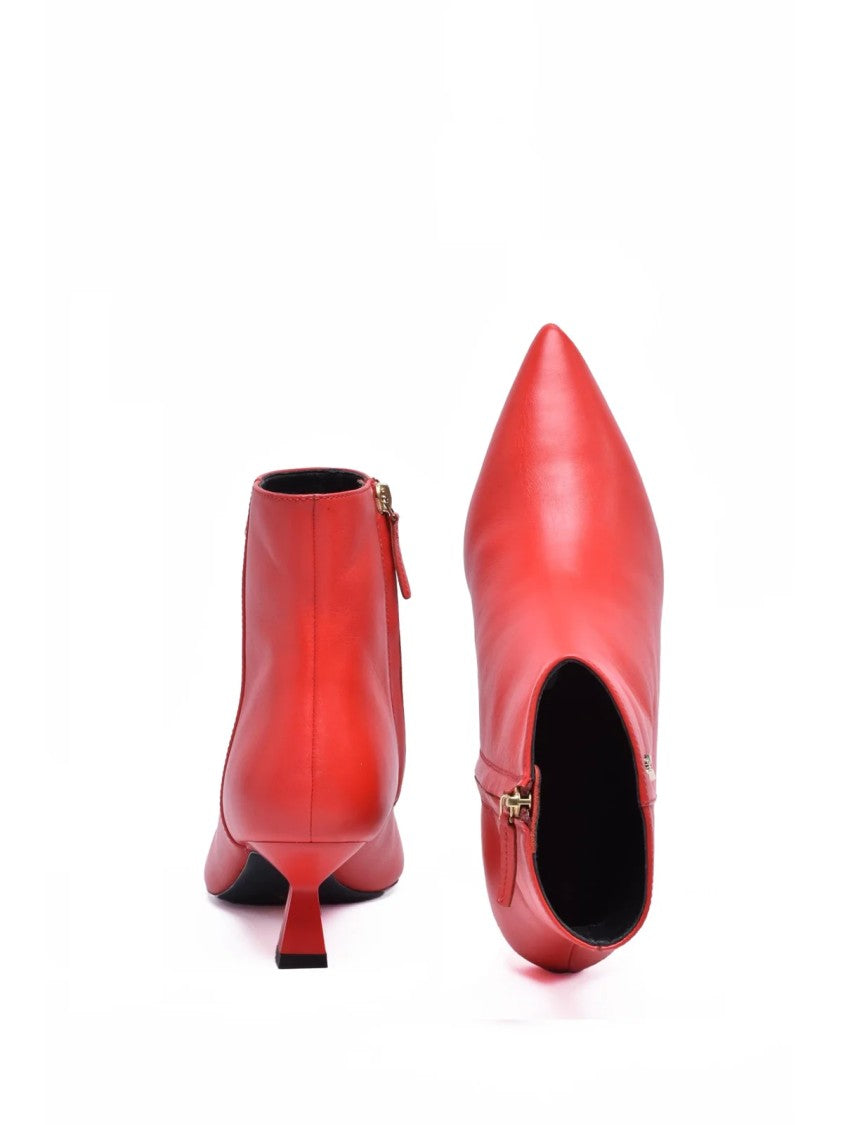 Patrizia Pepe Red Leather Women's Leather Heel Ankle Boot